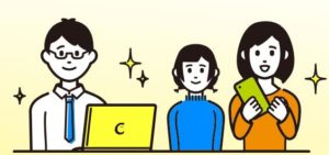 スマホでの指導報告書と連絡画面のイメージ